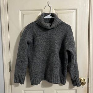 J. Crew Grey Wool Turtleneck Sweater L